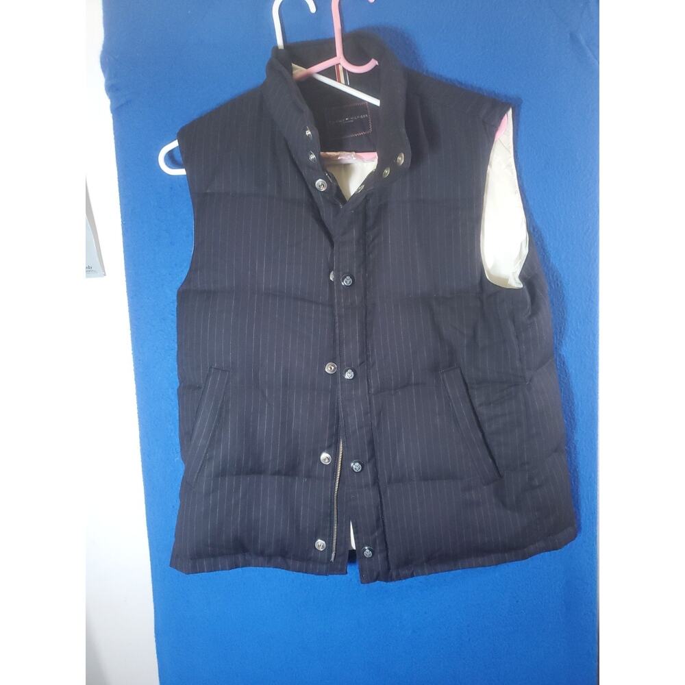 Tommy Hilfiger Men XL Pinstripe Puffer Vest Wool Blend Full Zip Snap Insulated - Picture 14 of 16